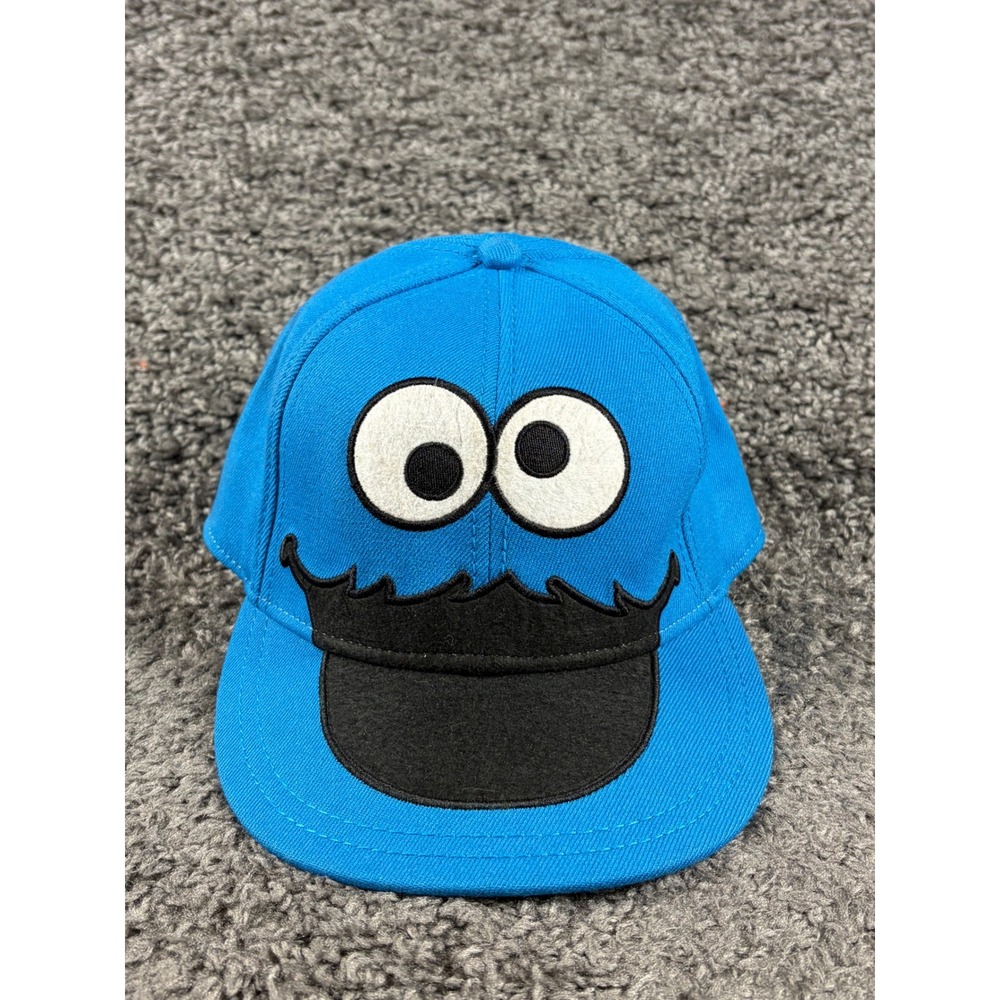 Sesame Street Cookie Monster Blue Snapback Hat 2011 Mens OSFM Y2K 2000's